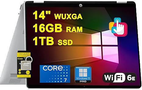 HP OmniBook 5 Flip 2-in-1 Business Laptop14 - 14-inch FHD+ 2K multitouch IPS - Intel Core 7 150U Processor, 16GB 5200MHz DDR5 Ram